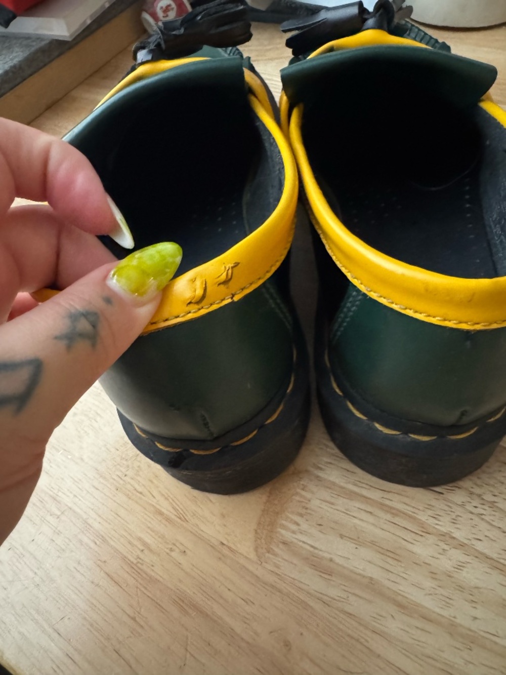 Dr. Martens Adrian Loafer in Green and Yellow - Picture 2 of 5